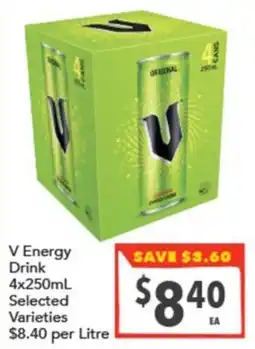 Supa Valu V Energy Drink Selected Varieties offer