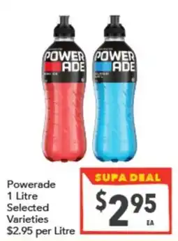 Supa Valu Powerade 1 Litre Selected Varieties offer