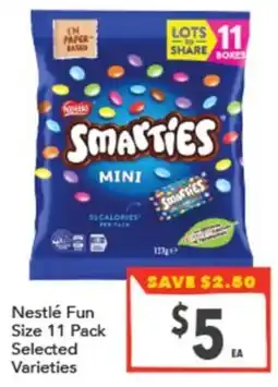 Supa Valu Nestlé Fun Size 11 Pack Selected Varieties offer