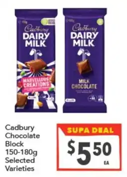 Supa Valu Cadbury Chocolate Block offer
