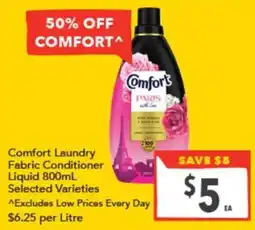 Supa Valu Comfort Laundry Fabric Conditioner Liquid offer