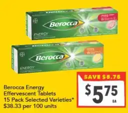 Supa Valu Berocca Energy Effervescent Tablets offer