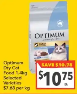Supa Valu Optimum Dry Cat Food Selected Varieties offer