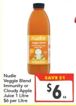 Supa Valu Nudie Veggie Blend Immunity or Cloudy Apple Juice offer