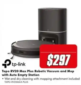 Tp-link Tapo RV20 Max Plus Robotic Vacuum and Mop with Auto Empty Station