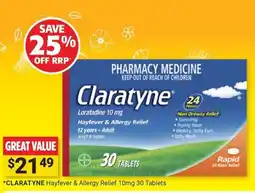 Cincotta Chemist Claratyne Hayfever & Allergy Relief 10mg offer