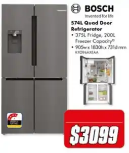 The Good Guys Bosch 574L Quad Door Refrigerator offer