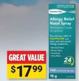 Cincotta Chemist Chemist's Own Allergy Relief Nasal Spray offer