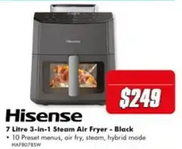 The Good Guys Hisense 7 Litre 3-in-1 Steam Air Fryer - Black offer