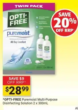 Cincotta Chemist Opti-Free Puremoist Multi-Purpose Disinfecting Solution offer
