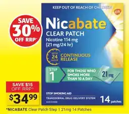 Cincotta Chemist Nicabate Clear Patch Step 1 21mg offer