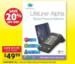 Cincotta Chemist AIRSSENTIAL LifeLine Alpha Blood Pressure Monitor offer