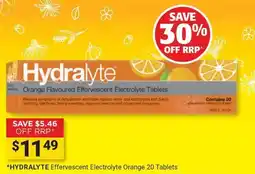 Cincotta Chemist Hydralyte Orange Flavoured Effervescent Electrolyte Tablets offer