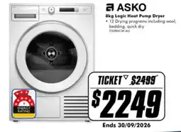 The Good Guys ASKO 8kg Logic Heat Pump Dryer offer