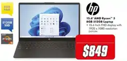 The Good Guys HP 15.6" AMD Ryzen 5 8GB 512GB Laptop offer