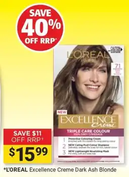 Cincotta Chemist L'OREAL Excellence Creme Dark Ash Blonde offer