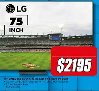 The Good Guys LG 75 Inch QNED86B EVO AI Mini-LED 4K Smart TV 2026 offer