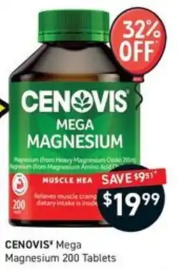 Chemist King Cenovis Mega Magnesium 200 Tablets offer