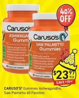 Chemist King Caruso's Gummies Ashwagandha, Saw Palmetto offer