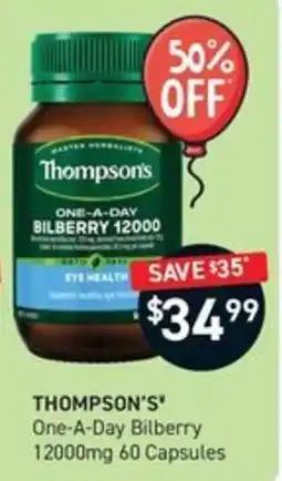 Chemist King Thompson's One-A-Day Bilberry offer