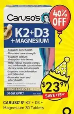 Chemist King Caruso's K2 + D3 + Magnesium offer