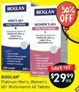 Chemist King Bioglan Platinum Men's, Women's 60+ Multivitamin offer