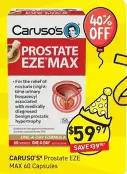 Chemist King Caruso's Prostate EZE MAX offer