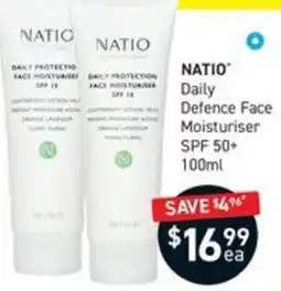Chemist King Natio Daily Defence Face Moisturiser offer