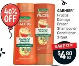 Chemist King Garnier Fructis Damage Eraser Shampoo or Conditioner offer