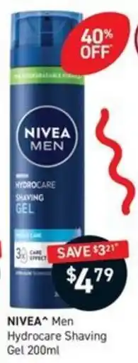 Chemist King NIVEA Men Hydrocare Shaving Gel offer