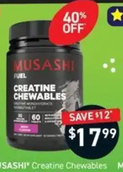 Chemist King Musashi Fuel Creatine Chewables offer
