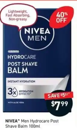Chemist King NIVEA Men Hydrocare Post Shave Balm offer