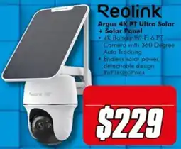 The Good Guys Reolink Argus 4K PT Ultra Solar + Solar Panel offer