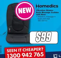 The Good Guys Homedics Vibration Shiatsu Back Massage Cushion with Heat offer
