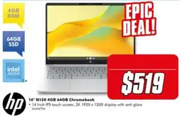 The Good Guys hp 14" N150 4GB 64GB Chromebook offer