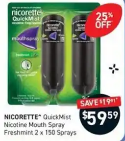 Chemist King Nicorette QuickMist Nicotine Mouth Spray offer