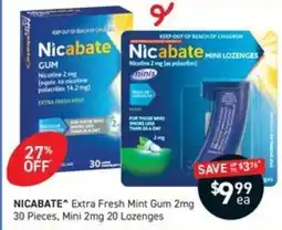 Chemist King Nicabate Extra Fresh Mint Gum 2mg offer