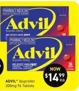 Chemist King Advil Ibuprofen 200mg offer
