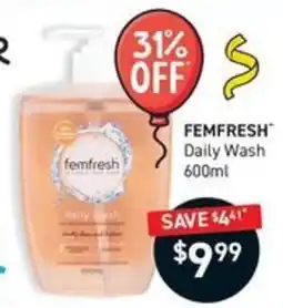 Chemist King Femfresh Daily Wash offer