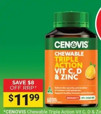 Cenovis Chewable Triple Action Vit C, D & Zinc