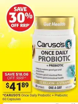 Cincotta Chemist Caruso's Once Daily Probiotic + Prebiotic offer
