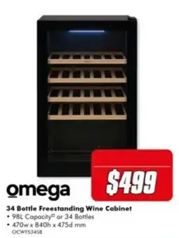 The Good Guys Omega 34 Bottle Freestanding Wine Cabinet offer