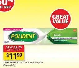 Cincotta Chemist Polident Fresh Denture Adhesive Cream offer