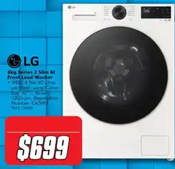 The Good Guys LG 8kg Series 3 Slim AI Front Load Washer offer