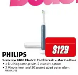The Good Guys Philips Sonicare 4100 Electric Toothbrush - Marine Blue offer