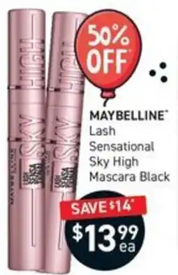 Chemist King Maybelline Lash Sensational Sky High Mascara Black offer