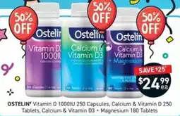 Chemist King Ostelin Vitamin D 1000IU 250 Capsules, Calcium & Vitamin D 250 Tablets, Calcium & Vitamin D3 + Magnesium 180 Tablets offer