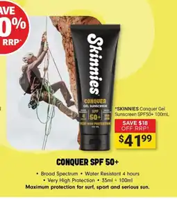 Cincotta Chemist Skinnies Conquer Gel Sunscreen offer