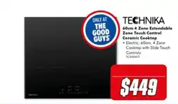 The Good Guys Technika 60cm 4 Zone Extendable Zone Touch Control Ceramic Cooktop offer