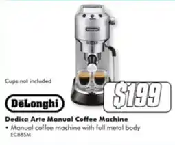 The Good Guys DeLonghi Dedica Arte Manual Coffee Machine offer
